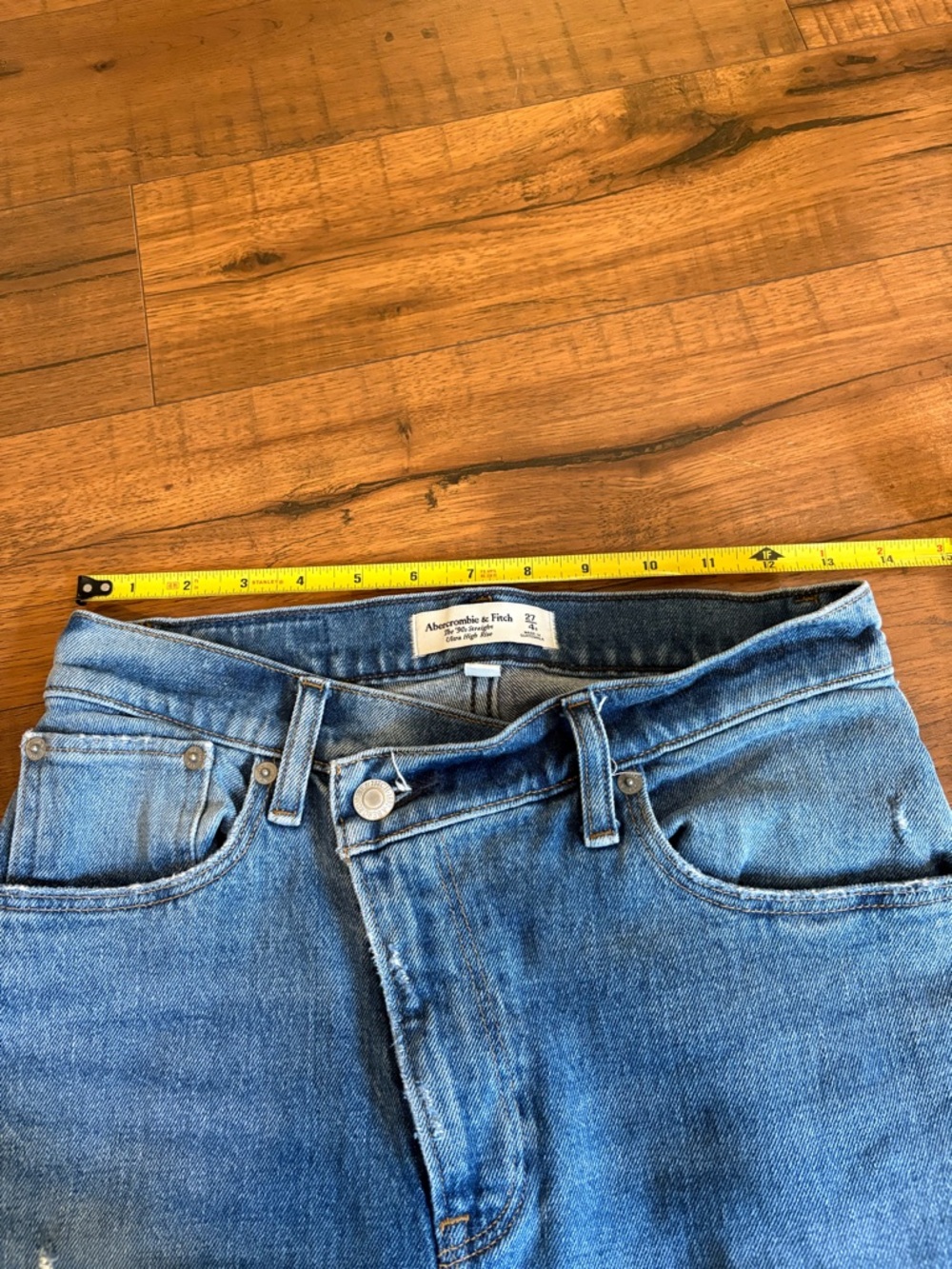 Abercrombie & Fitch Curve Love The 90's Straight Ultra High Rise Size 27/4r - Picture 6 of 7